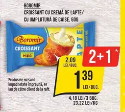 Mega Image BOROMIR Croissant cu cremă de lapte/ cu umplutură de caise Ofertă