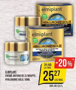 Mega Image ELMIPLANT Cremă antirid de zi/noapte, hyaluronic gold Ofertă