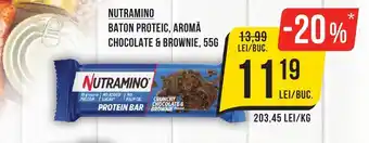 Mega Image NUTRAMINO Baton proteic, aromă chocolate & brownie Ofertă