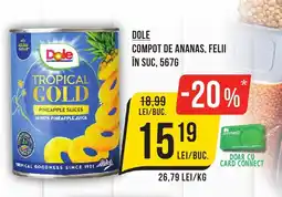 Mega Image DOLE Compot de ananas, felii în suc Ofertă