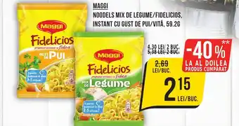 Mega Image MAGGI Noodels mix de legume/fidelicios, instant cu gust de pui/vită Ofertă