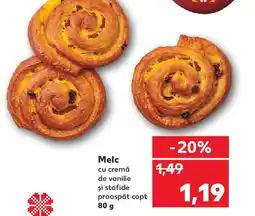 Kaufland Melc cu cremă de vanilie şi stafide Ofertă