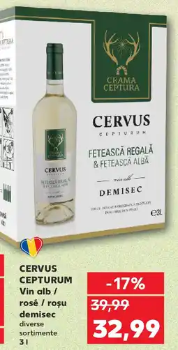 Kaufland CERVUS CEPTURUM Vin alb / rosé / roșu demisec Ofertă