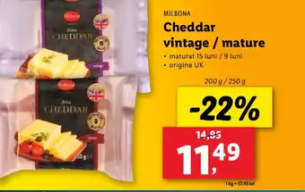 Lidl MILBONA Cheddar vintage/mature Ofertă