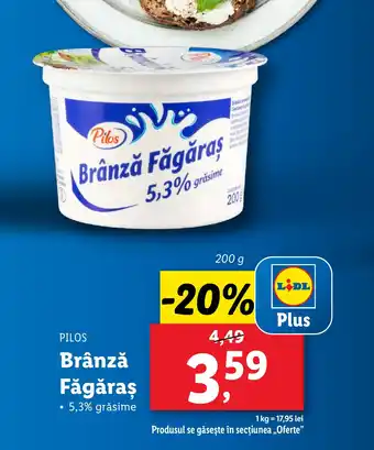 Lidl PILOS Brânză Făgăraş Ofertă