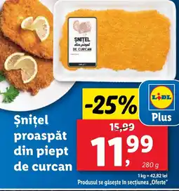 Lidl Şniţel proaspăt din piept de curcan Ofertă