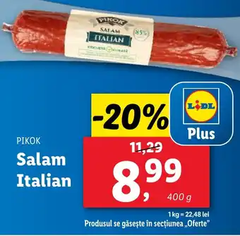 Lidl PIKOK Salam Italian Ofertă