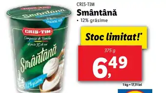 Lidl CRIS-TIM Smântână Ofertă