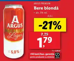 Lidl ARGUS PREMIUM Bere blondă Ofertă