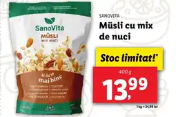 Lidl SANOVITA Müsli cu mix de nuci Ofertă