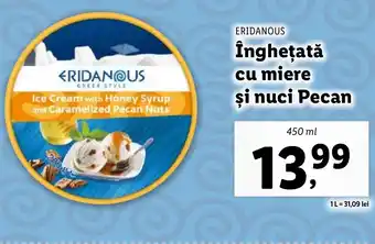 Lidl ERIDANOUS înghețată cu miere şi nuci Pecan Ofertă