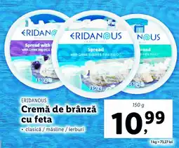 Lidl ERIDANOUS Cremă de brânză cu feta Ofertă