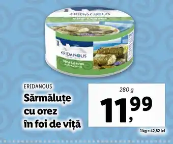 Lidl ERIDANOUS Sărmăluţe cu orez în foi de viţă Ofertă