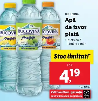 Lidl BUCOVINA Apă de izvor plată Ofertă