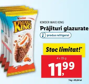 Lidl KINDER MAXI KING Prăjituri glazurate Ofertă