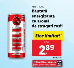 Lidl HELL STRONG Băutură energizantă cu aromă de struguri roşii Ofertă