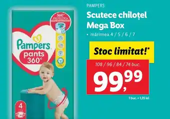 Lidl PAMPERS Scutece chiloţel Mega Box Ofertă