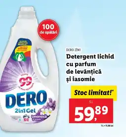 Lidl DERO 2ÎN1 Detergent lichid cu parfum de levǎnţică şi iasomie Ofertă