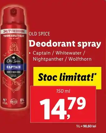 Lidl OLD SPICE Deodorant spray Ofertă