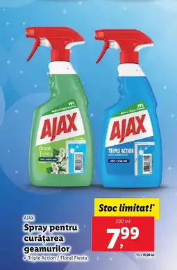 Lidl AJAX Spray pentru curăţarea geamurilor Ofertă