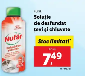 Lidl NUFĂR Soluţie de desfundat ţevi şi chiuvete Ofertă