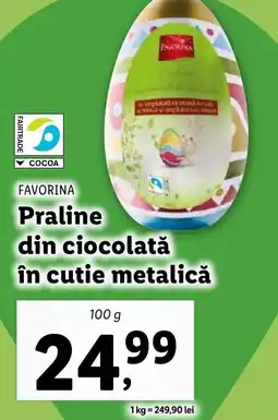 Lidl FAVORINA Praline din ciocolată în cutie metalică Ofertă