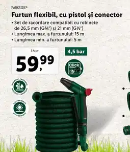 Lidl PARKSIDE Furtun flexibil, cu pistol și conector Ofertă