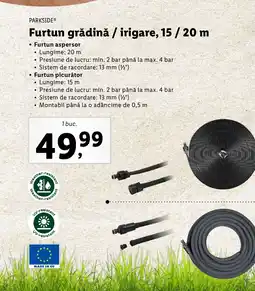 Lidl PARKSIDE Furtun grădină / irigare, 15/20 m Ofertă