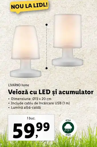 Lidl LIVARNO home Veioză cu LED şi acumulator Ofertă