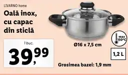 Lidl LIVARNO home Oalǎ inox, си сарас din sticlă Ofertă