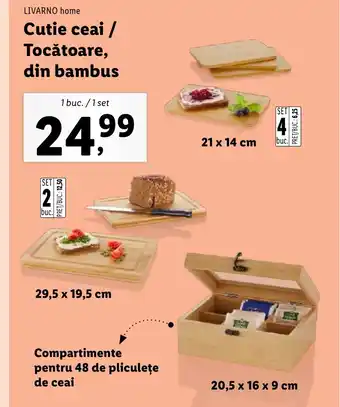 Lidl LIVARNO home Cutie ceai / Tocătoare, din bambus Ofertă