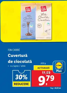 Lidl FIN CARRÉ Cuverturǎ de ciocolată Ofertă