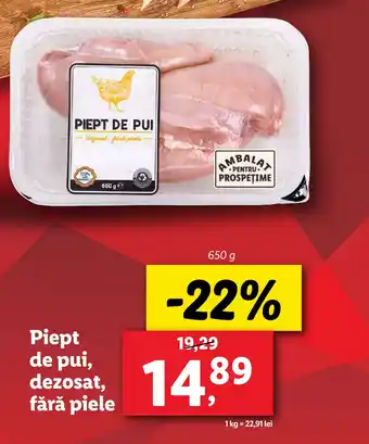 Lidl Piept de pui, dezosat, fără piele Ofertă