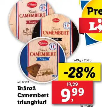 Lidl Brânză Brânză Camembert triunghiuri Ofertă