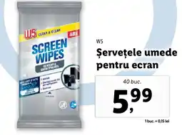 Lidl W5 Şerveţele umede pentru ecran Ofertă