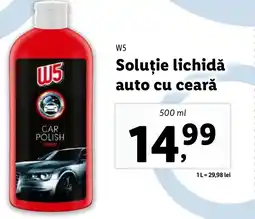 Lidl W5 Soluţie lichidă auto cu ceară Ofertă