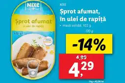 Lidl NIXE Sprot afumat în ulei de rapiţă Ofertă