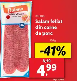 Lidl DULANO Salam feliat din carne de porc Ofertă