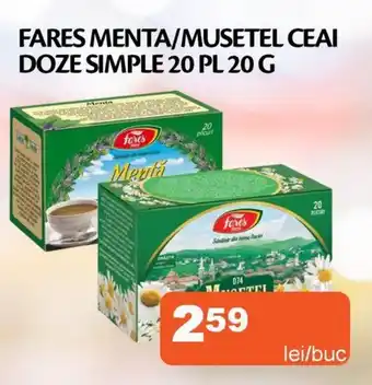 Unicarm FARES Menta/musetel ceai doze simple Ofertă