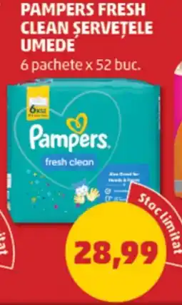 Penny Pampers fresh clean șervețele umede Ofertă