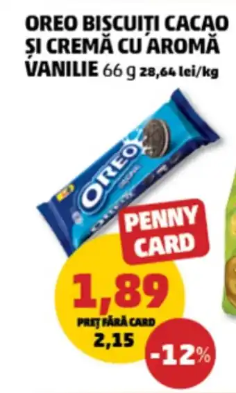 Penny OREO Biscuiti cacao și cremă cu aromă vanilie Ofertă