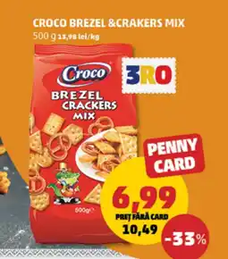 Penny CROCO brezel &crakers mix Ofertă