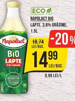 Mega Image NAPOLACT BIO Lapte, 3.8% grasime Ofertă