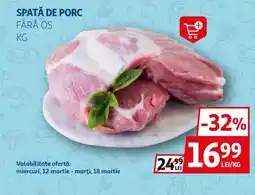 Auchan Spată de porc fără os Ofertă