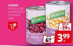 Auchan O'green fasole albă/ neagră/roşie conservă Ofertă