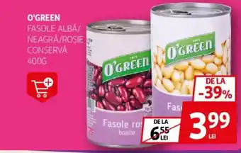 Auchan O'green fasole albă/ neagră/roşie conservă Ofertă