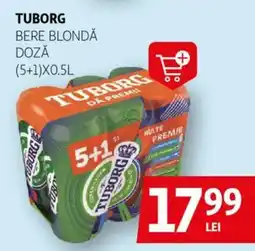 Auchan TUBORG Bere blondă doză Ofertă