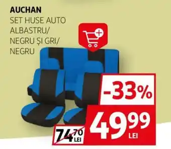 Auchan Auchan set huse auto albastru/ negru şi gri/ negru Ofertă