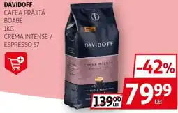 Auchan DAVIDOFF Cafea prăjită boabe crema intense / espresso 57 Ofertă