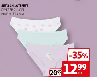 Auchan Set 3 chiloți fete Ofertă